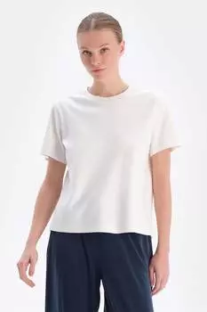 Хлопковая футболка с овальным вырезом Dagi, белый