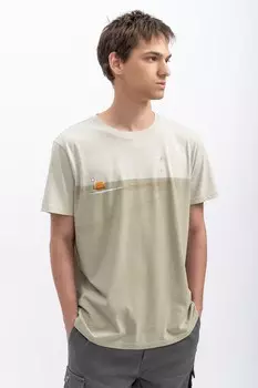 Хлопковая футболка с овальным вырезом Kaft, серый