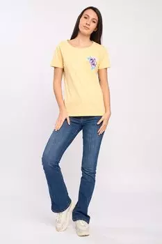 Хлопковая футболка с овальным вырезом Kvl By Kenvelo, желтый