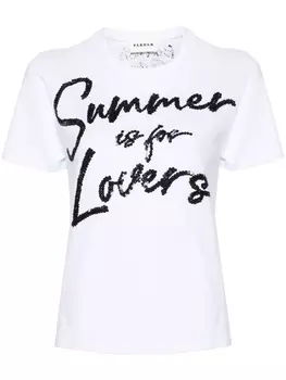 Хлопковая футболка с пайетками PAROSH, белый