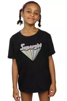 Хлопковая футболка с пастельным логотипом Supergirl DC Comics, черный