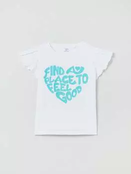 Хлопковая футболка с печатной надписью Ovs, цвет optical white