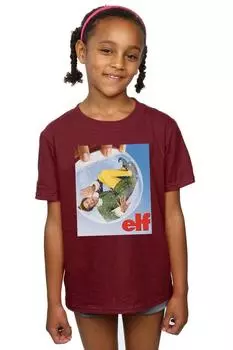 Хлопковая футболка с плакатом «Снежный шар» Elf, красный