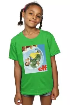 Хлопковая футболка с плакатом «Снежный шар» Elf, зеленый