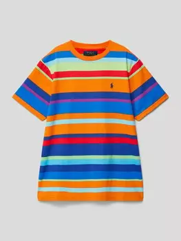 Хлопковая футболка с Polo Ralph Lauren, оранжевый
