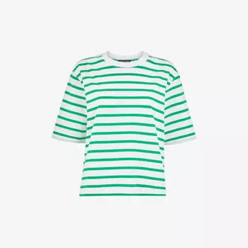 Хлопковая футболка с полосатым узором и короткими рукавами Whistles, мультиколор