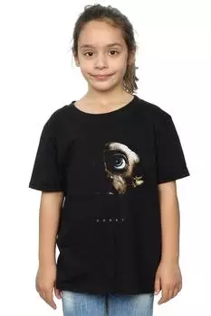 Хлопковая футболка с портретом Добби Harry Potter, черный