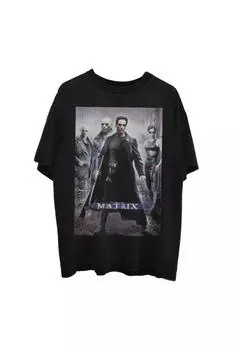 Хлопковая футболка с постером фильма The Matrix, черный