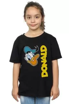 Хлопковая футболка с поздравлением Дональда Дака Disney, черный