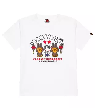 Хлопковая футболка с принтом Baby Milo BAPE, белый