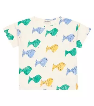 Хлопковая футболка с принтом Bobo Choses, белый