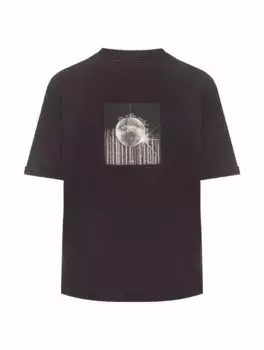 Хлопковая футболка с принтом BOSS, черный