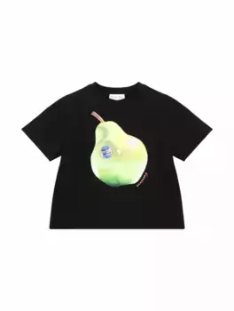 Хлопковая футболка с принтом Burberry, черный