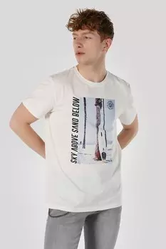 Хлопковая футболка с принтом Colin'S, белый