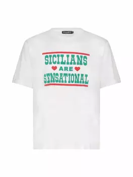 Хлопковая футболка с принтом Dolce&Gabbana