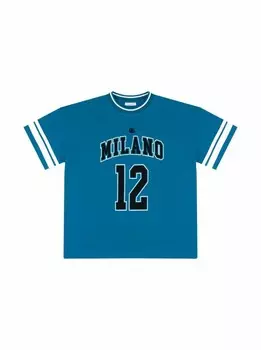 Хлопковая футболка с принтом Dolce&Gabbana, тёмно-синий