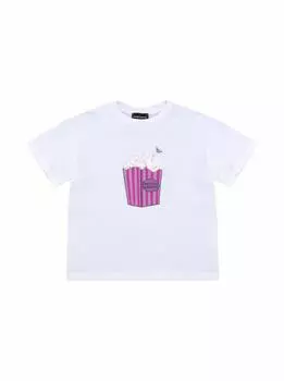 Хлопковая футболка с принтом EMPORIO ARMANI