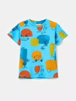 Хлопковая футболка с принтом Fagottino, цвет light blue