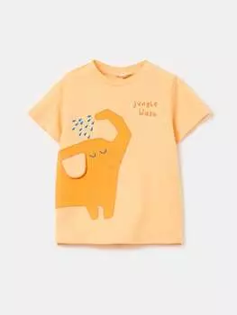 Хлопковая футболка с принтом Fagottino, цвет peach orange