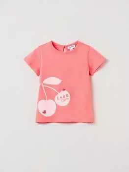 Хлопковая футболка с принтом Fagottino, цвет salmon