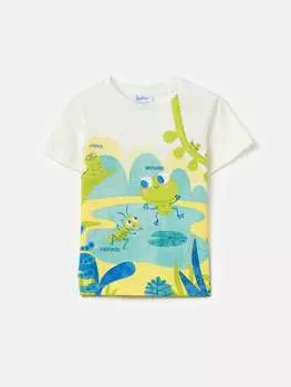 Хлопковая футболка с принтом Fagottino, цвет white