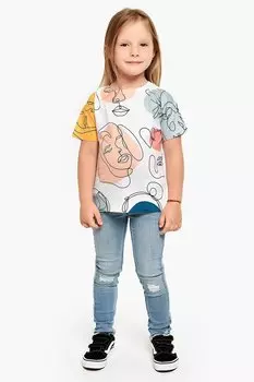 Хлопковая футболка с принтом Familysta, черный