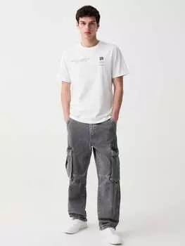 Хлопковая футболка с принтом Grand & Hills, цвет optical white