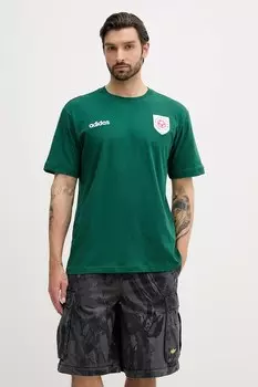 Хлопковая футболка с принтом Graphic Tee Adidas Originals, зеленый