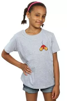 Хлопковая футболка с принтом груди и Микки Маусом сзади Disney, серый