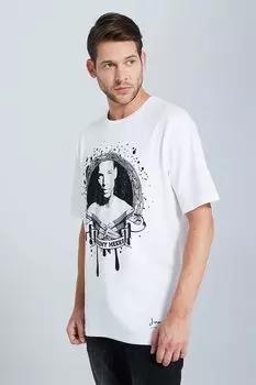 Хлопковая футболка с принтом Jeremy Meeks, белый