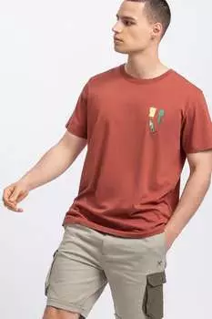 Хлопковая футболка с принтом Kaft, красный