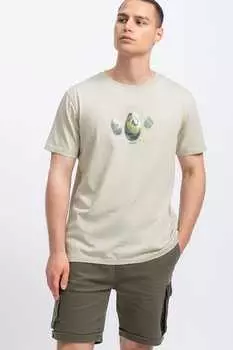 Хлопковая футболка с принтом Kaft, серый