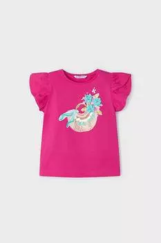 Хлопковая футболка с принтом Mayoral, красный