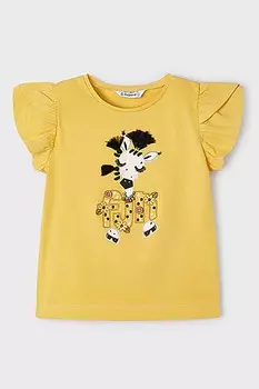 Хлопковая футболка с принтом Mayoral, желтый