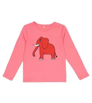 Хлопковая футболка с принтом Mini Rodini, розовый