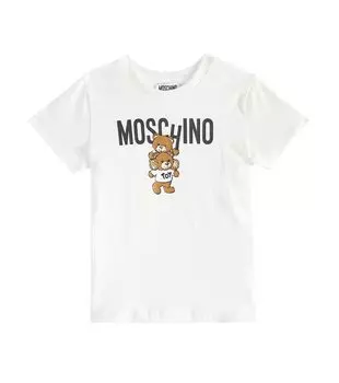 Хлопковая футболка с принтом Moschino, белый