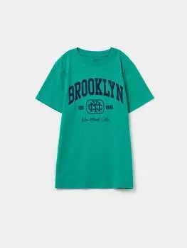 Хлопковая футболка с принтом Ovs, цвет aqua green