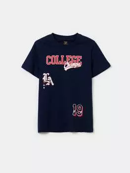 Хлопковая футболка с принтом Ovs, цвет night blue