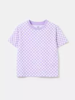 Хлопковая футболка с принтом Ovs, цвет white/purple
