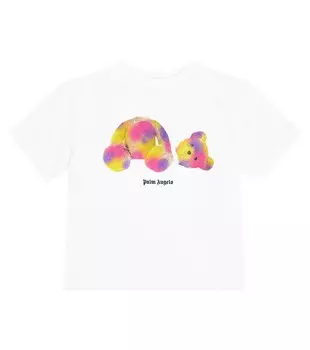 Хлопковая футболка с принтом Palm Angels, белый