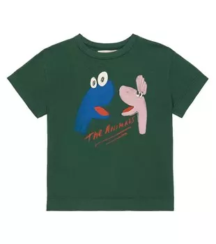 Хлопковая футболка с принтом петуха The Animals Observatory, зеленый
