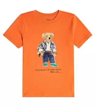 Хлопковая футболка с принтом Polo Bear Polo Ralph Lauren, оранжевый