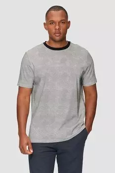 Хлопковая футболка с принтом Q/S by s.Oliver, белый, темно-синий