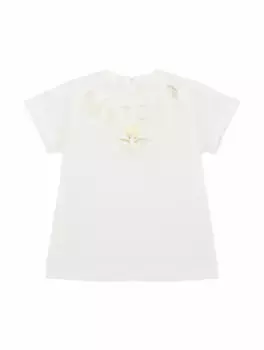 Хлопковая футболка с принтом Roberto Cavalli, белый