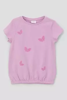 Хлопковая футболка с принтом S Oliver, фиолетовый