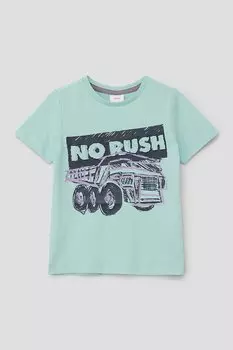 Хлопковая футболка с принтом S Oliver, зеленый