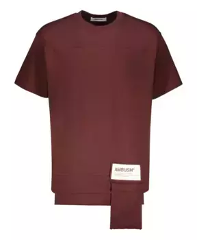 Хлопковая футболка с принтом спереди Ambush, коричневый