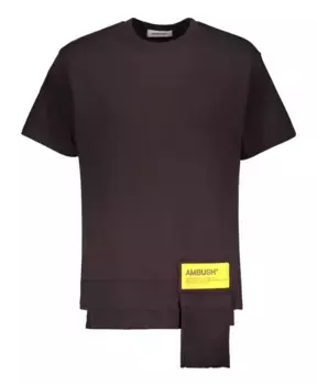 Хлопковая футболка с принтом спереди Ambush, коричневый