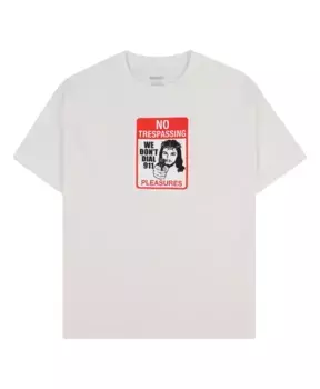 Хлопковая футболка с принтом спереди Pleasures, белый