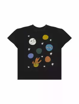 Хлопковая футболка с принтом Stella McCartney, черный